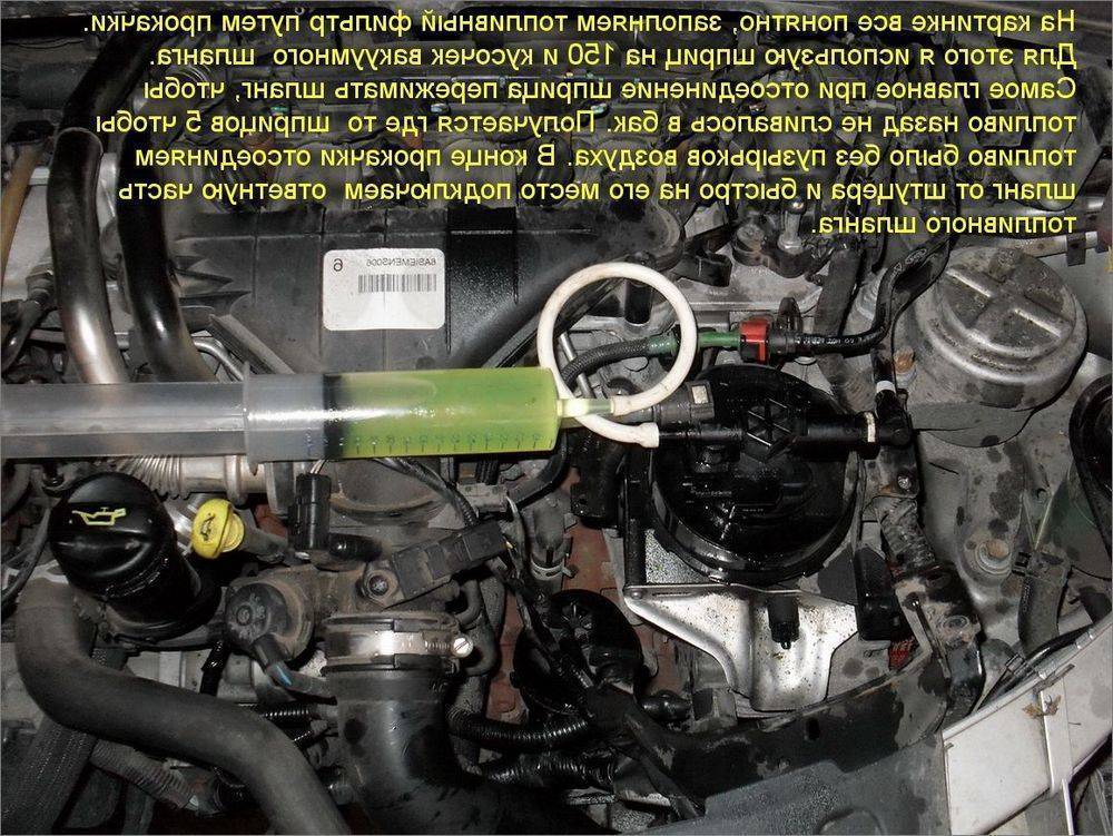 Подсос воздуха в топливную систему дизельного двигателя