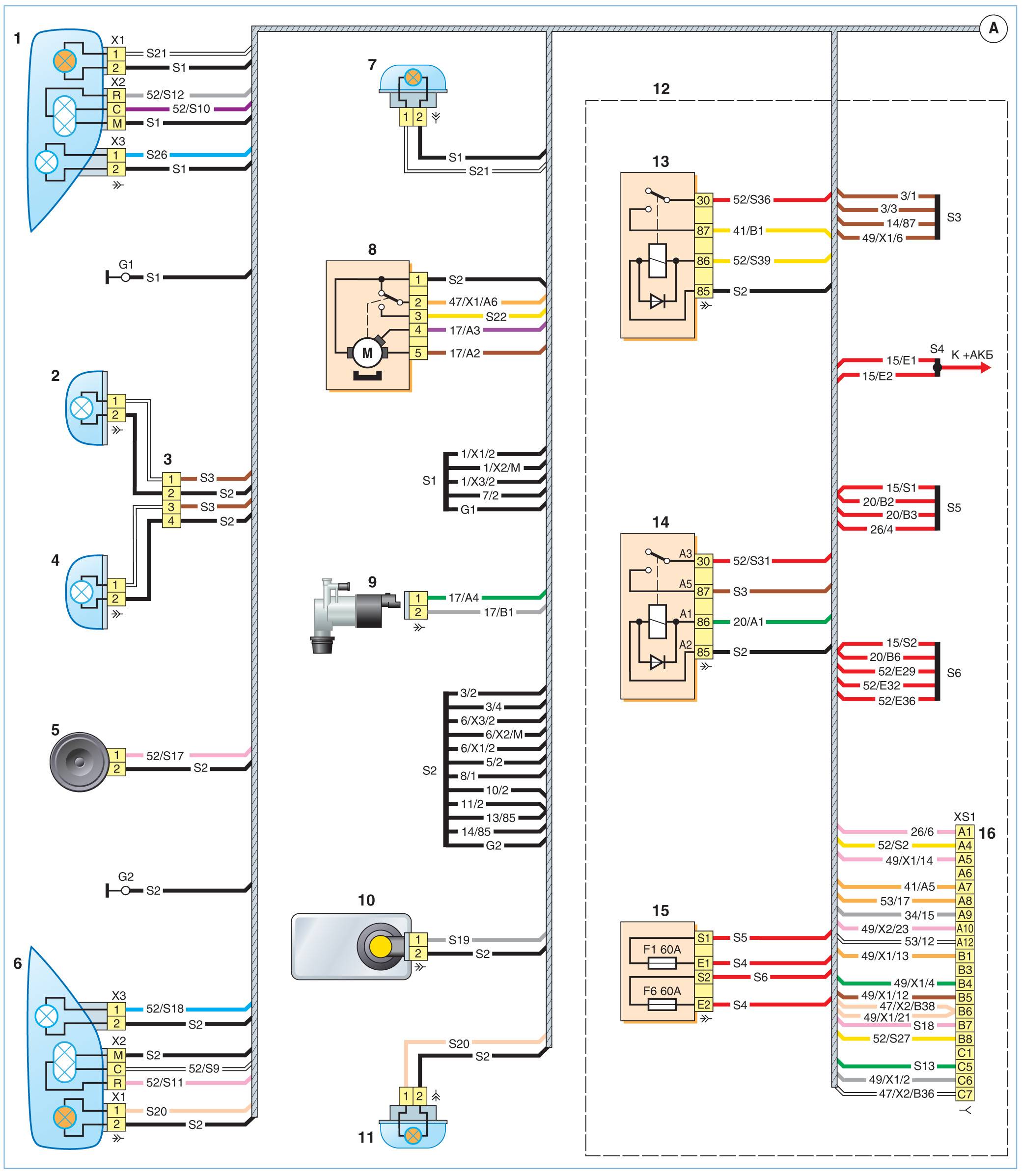 Схема электрооборудования Рено Логан