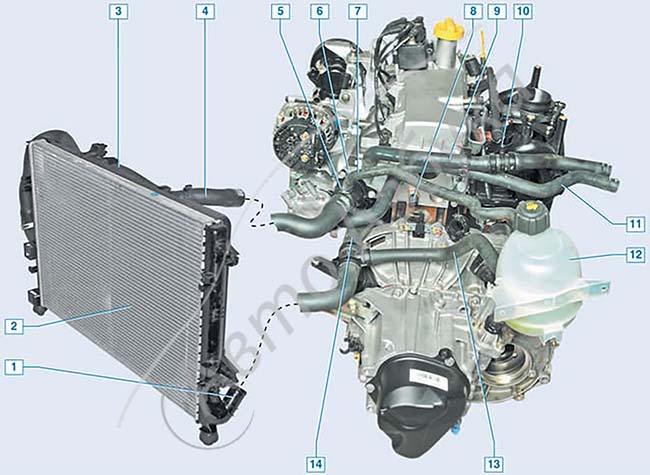 Система охлаждения двигателя 1,4-1,6 (8v) | renault | руководство renault