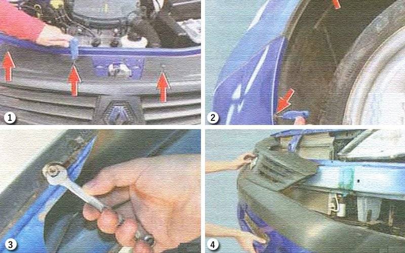 Как снять задний бампер на рено логан: видео и фото, крепление