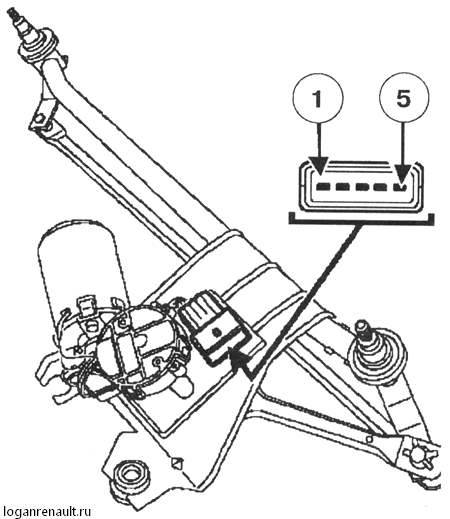 Снятие и установка двигателя привода стеклоочистителя Рено Логан: пошаговая инструкция
