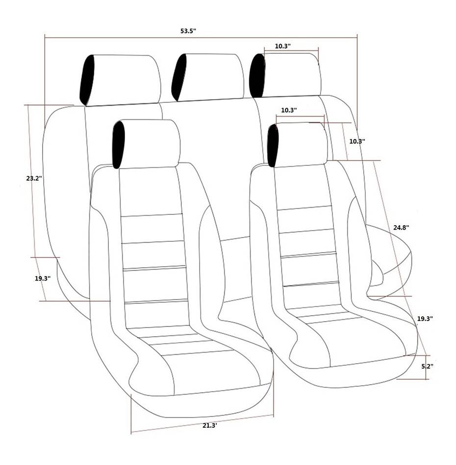 Размеры чехлов на сиденья автомобиля — таблица размеров