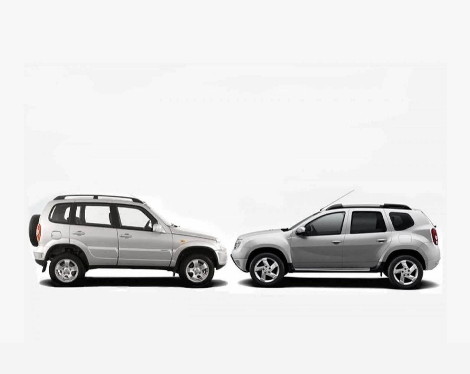 Renault duster vs chevrolet niva: сравнение характеристик, фото, видео