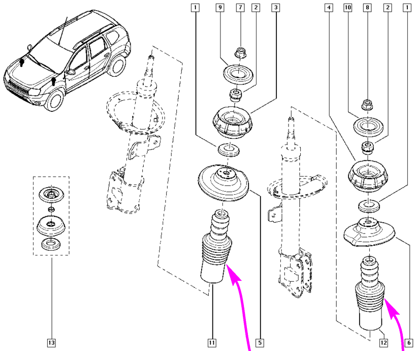 Схема подвески рено дастера